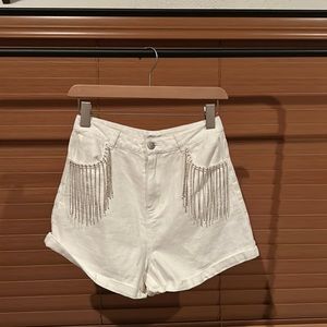 Cloud Ten Fringe Rhinestone Shorts